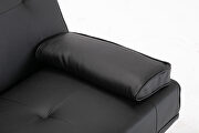 Sofa bed black air leather modern convertible folding futon by La Spezia additional picture 10