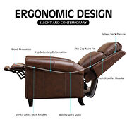 Brown genuine leather manual ergonomic recliner by La Spezia additional picture 11