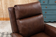 Brown genuine leather manual ergonomic recliner by La Spezia additional picture 12