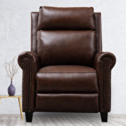 Brown genuine leather manual ergonomic recliner by La Spezia additional picture 7