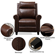 Brown genuine leather manual ergonomic recliner by La Spezia additional picture 8
