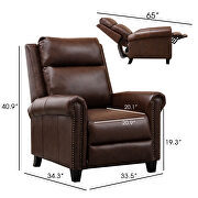 Brown genuine leather manual ergonomic recliner by La Spezia additional picture 9