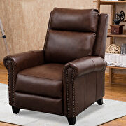 Brown genuine leather manual ergonomic recliner by La Spezia additional picture 10