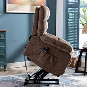 Brown chenille electric lift recliner with heat therapy and massage by La Spezia additional picture 18