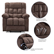 Brown chenille electric lift recliner with heat therapy and massage by La Spezia additional picture 5