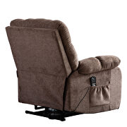 Brown chenille electric lift recliner with heat therapy and massage by La Spezia additional picture 8