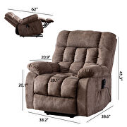 Brown chenille electric lift recliner with heat therapy and massage by La Spezia additional picture 9