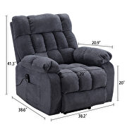 Blue chenille electric lift recliner with heat therapy and massage by La Spezia additional picture 14