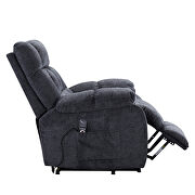 Blue chenille electric lift recliner with heat therapy and massage by La Spezia additional picture 6