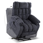 Blue chenille electric lift recliner with heat therapy and massage by La Spezia additional picture 8