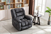 Gray soft fabric massage recliner chair with heat and vibration by La Spezia additional picture 13