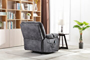 Gray soft fabric massage recliner chair with heat and vibration by La Spezia additional picture 15