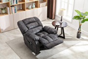Gray soft fabric massage recliner chair with heat and vibration by La Spezia additional picture 16
