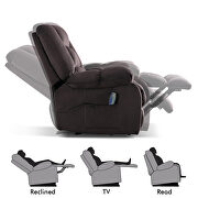 Massage recliner chair with heat and vibration, coffee soft fabric lounge chair by La Spezia additional picture 13