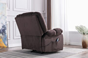 Massage recliner chair with heat and vibration, coffee soft fabric lounge chair by La Spezia additional picture 6
