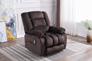 Massage recliner chair with heat and vibration, coffee soft fabric lounge chair by La Spezia additional picture 8
