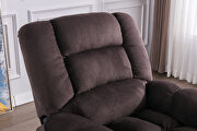 Massage recliner chair with heat and vibration, coffee soft fabric lounge chair by La Spezia additional picture 9