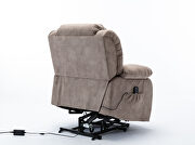 Camel corduroy electric massage lift recliner with heating and vibration function by La Spezia additional picture 13