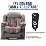 Camel corduroy electric massage lift recliner with heating and vibration function by La Spezia additional picture 5