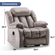 Camel corduroy electric massage lift recliner with heating and vibration function by La Spezia additional picture 6