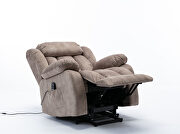 Camel corduroy electric massage lift recliner with heating and vibration function by La Spezia additional picture 8