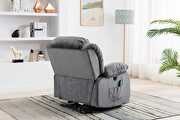 Gray velvet electric massage lift recliner with heating and vibration function by La Spezia additional picture 2