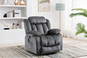 Gray velvet electric massage lift recliner with heating and vibration function by La Spezia additional picture 11