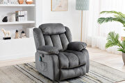 Gray velvet electric massage lift recliner with heating and vibration function by La Spezia additional picture 13