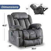 Gray velvet electric massage lift recliner with heating and vibration function by La Spezia additional picture 14