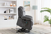 Gray velvet electric massage lift recliner with heating and vibration function by La Spezia additional picture 16