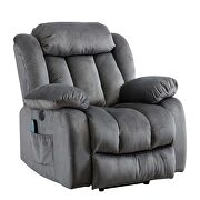 Gray velvet electric massage lift recliner with heating and vibration function by La Spezia additional picture 18