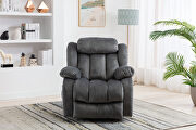 Gray velvet electric massage lift recliner with heating and vibration function by La Spezia additional picture 3