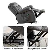 Gray velvet electric massage lift recliner with heating and vibration function by La Spezia additional picture 6