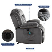 Gray velvet electric massage lift recliner with heating and vibration function by La Spezia additional picture 7