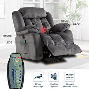 Gray velvet electric massage lift recliner with heating and vibration function by La Spezia additional picture 10