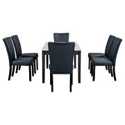 7-piece dining table with 2 drawers table and 6 pu-leather chairs by La Spezia additional picture 16