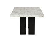 7-piece dining table set: faux marble dining rectangular table and 6 gray chairs by La Spezia additional picture 13