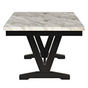 6-piece dining table set: faux marble top table, 4 upholstered seats and bench by La Spezia additional picture 12