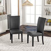 7-piece dining table set: faux marble top table and 6 upholstered seat chairs by La Spezia additional picture 5