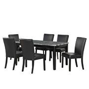 7-piece dining table set: faux marble top table and 6 upholstered seat chairs by La Spezia additional picture 9