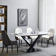 Artificial stone dining table with black frame by La Spezia additional picture 2