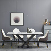 Artificial stone dining table with black frame by La Spezia additional picture 3
