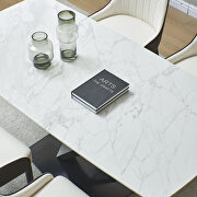 Artificial stone dining table with black frame by La Spezia additional picture 5