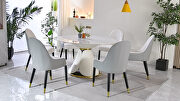 53 modern sintered stone round dining table with stainless steel base by La Spezia additional picture 2