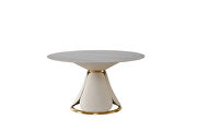 53 modern sintered stone round dining table with stainless steel base by La Spezia additional picture 7