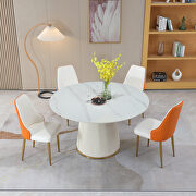 53 inch sintered stone carrara white dining table with 6pcs chairs by La Spezia additional picture 3