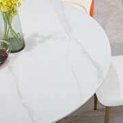 53 inch sintered stone carrara white dining table with 6pcs chairs by La Spezia additional picture 4