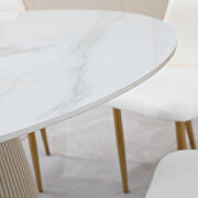 53 inch sintered stone carrara white dining table with 6pcs chairs by La Spezia additional picture 7