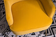 Modern soft velvet material yellow ergonomics accent chair by La Spezia additional picture 13