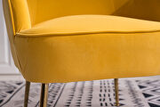 Modern soft velvet material yellow ergonomics accent chair by La Spezia additional picture 15